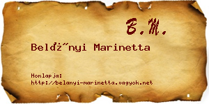 Belányi Marinetta névjegykártya